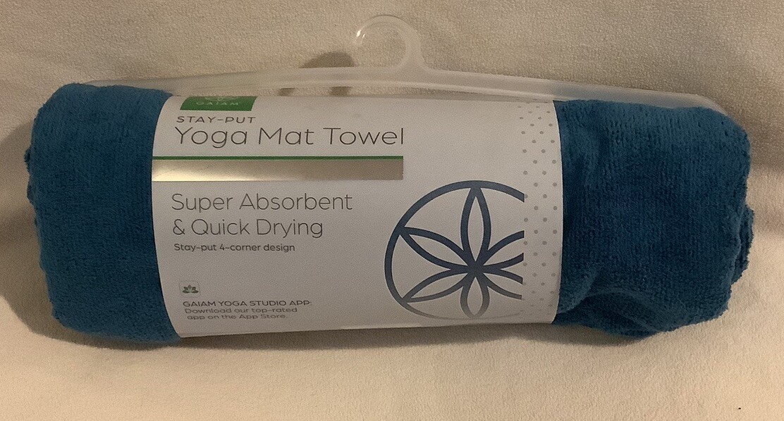 Gaiam Active Dry Yoga Mat Towel Stay Put Corner 70&Prime;x26&Prime; Absorbent Quick Drying