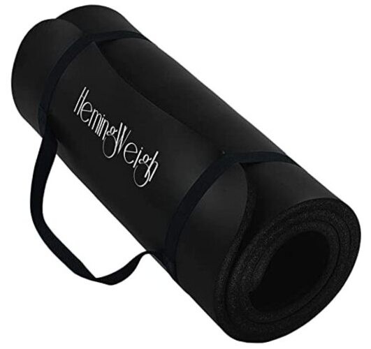 1 Inch Extra Thick Non Slip Yoga Mat – Exercise Mats for Home Workouts, Black