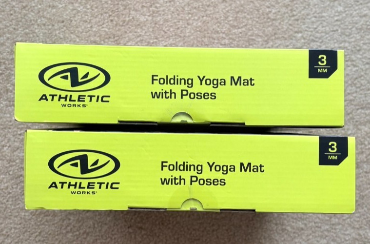 2 Folding Yoga Mats Pink Home Workout Fitness Gym Training 24”x68”x3mm NEW NIB