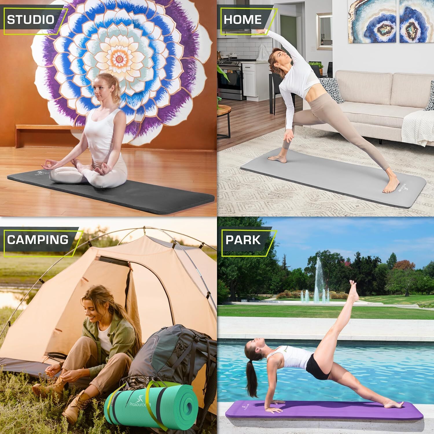 Extra Thick Non Slip Yoga And Pilates Mat With Carrying Strap 71L X 24W