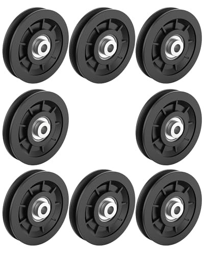 90mm/3.5&Prime; Universal Nylon Bearing Pulley-Wheel Replace for Home Gym 8 Pack
