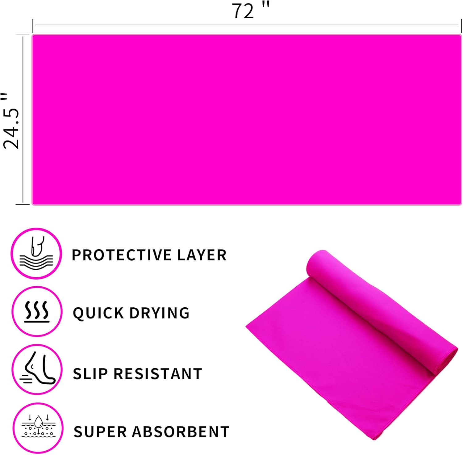 Non-Slip Hot Yoga Towel Set,Super Absorbent Microfiber In, 24.5&Prime; X 7…