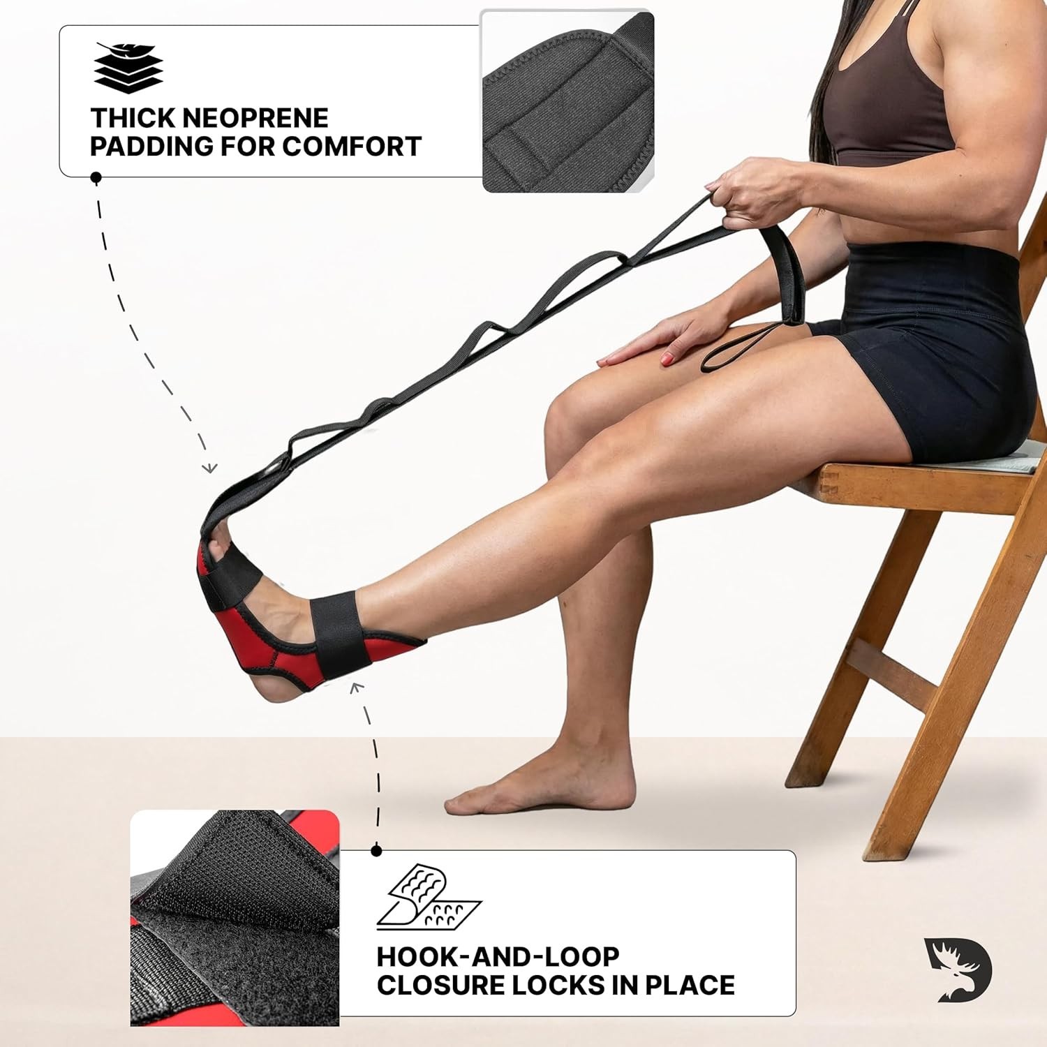 Leg Stretcher Neoprene Padded for Achilles Tendonitis Pain Recovery Yoga Support