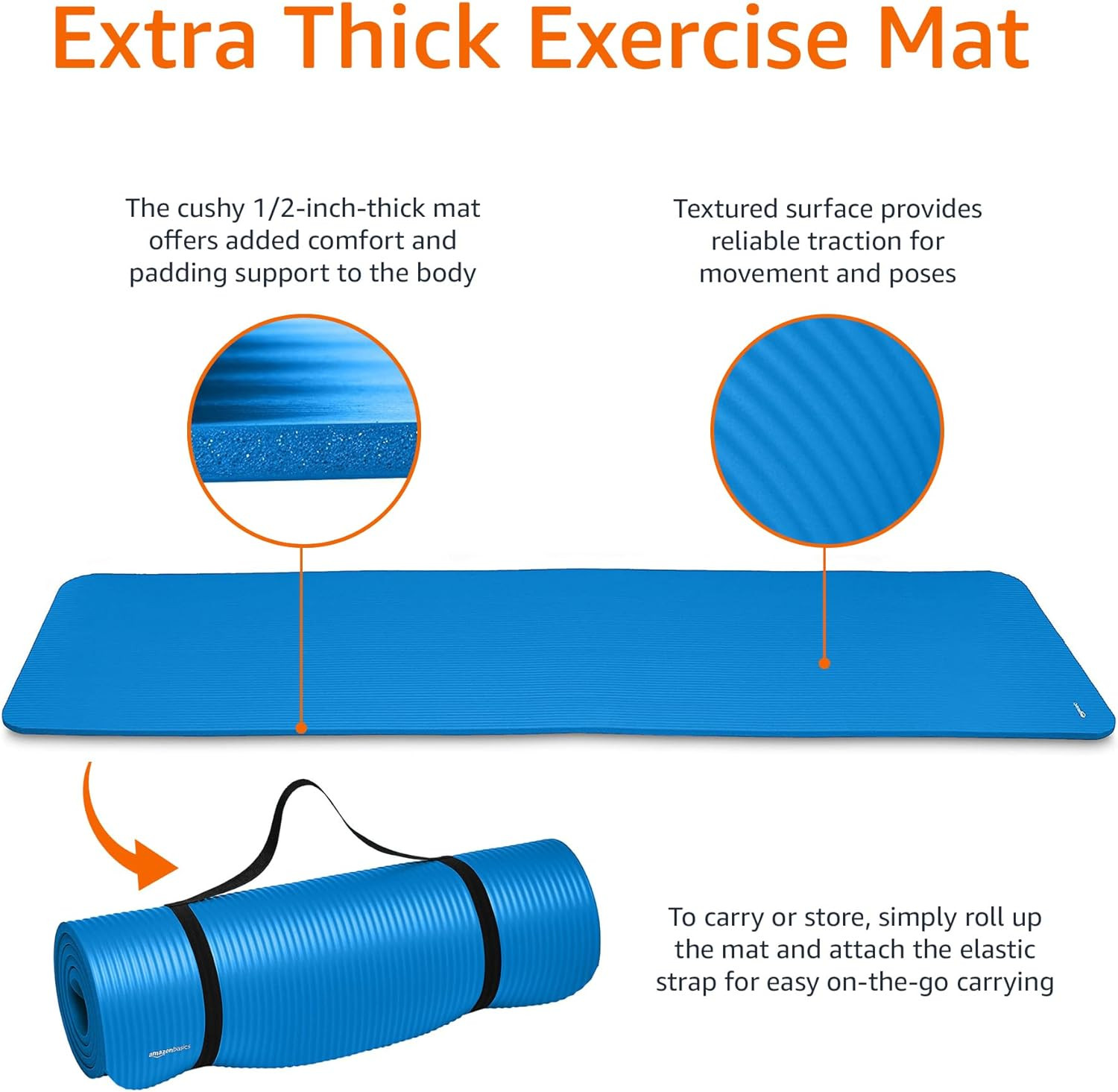 🧘 Extra Thick Exercise Yoga Mat High Density NonSlip Pilates Carrying Strap 🤸