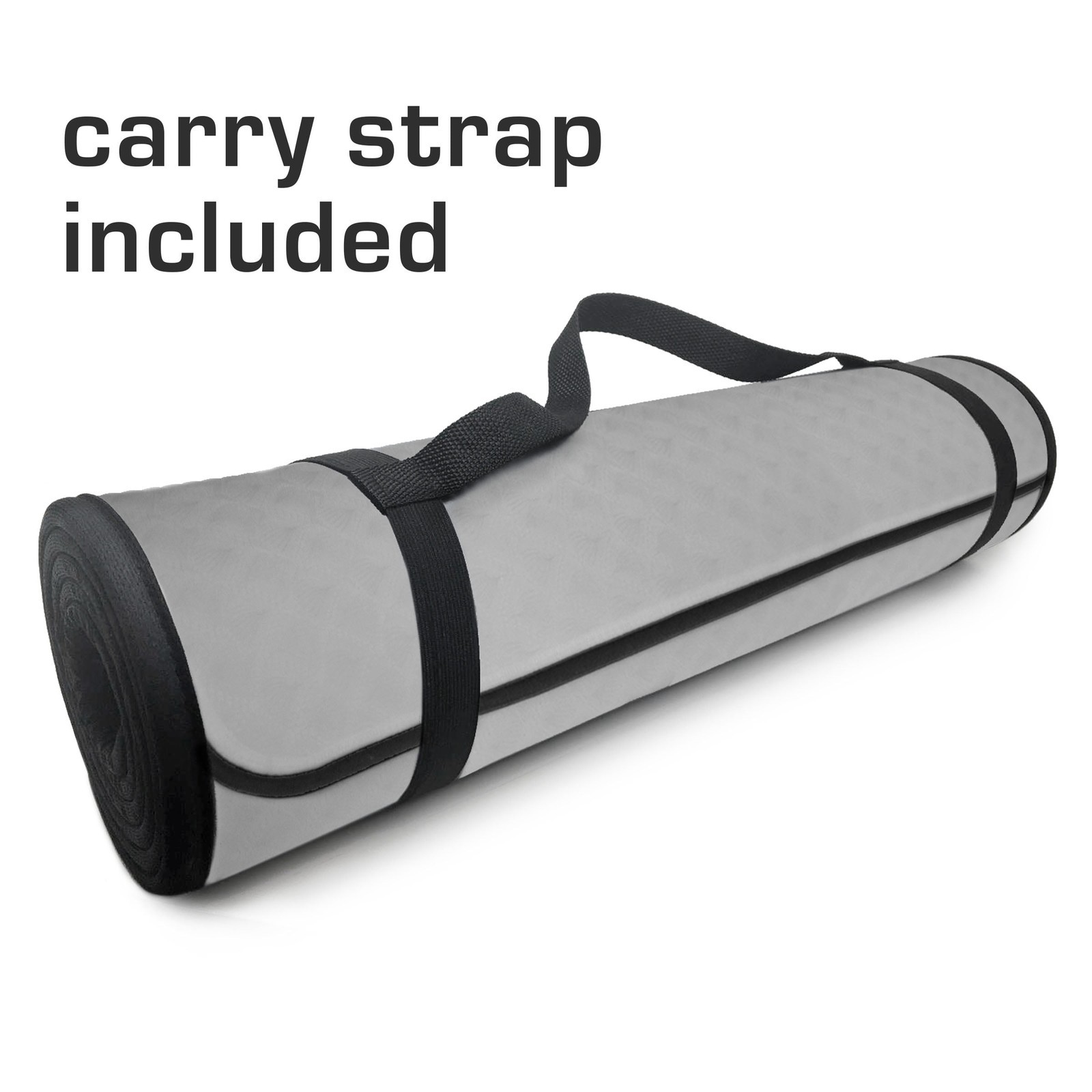 Deluxe High Density Foam Yoga & Fitness Mat 8mm Thick 72&Prime; x 24&Prime; 1 Count Grey