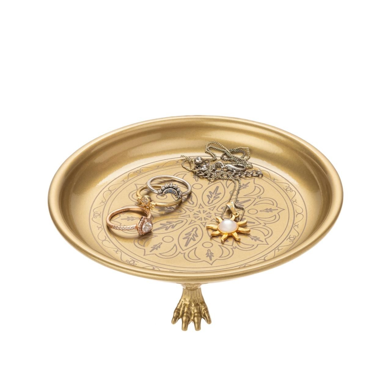 Sheet Brass Tray for Yoga Meditation–Mandala Crystal Display Zen Boho Home Decor