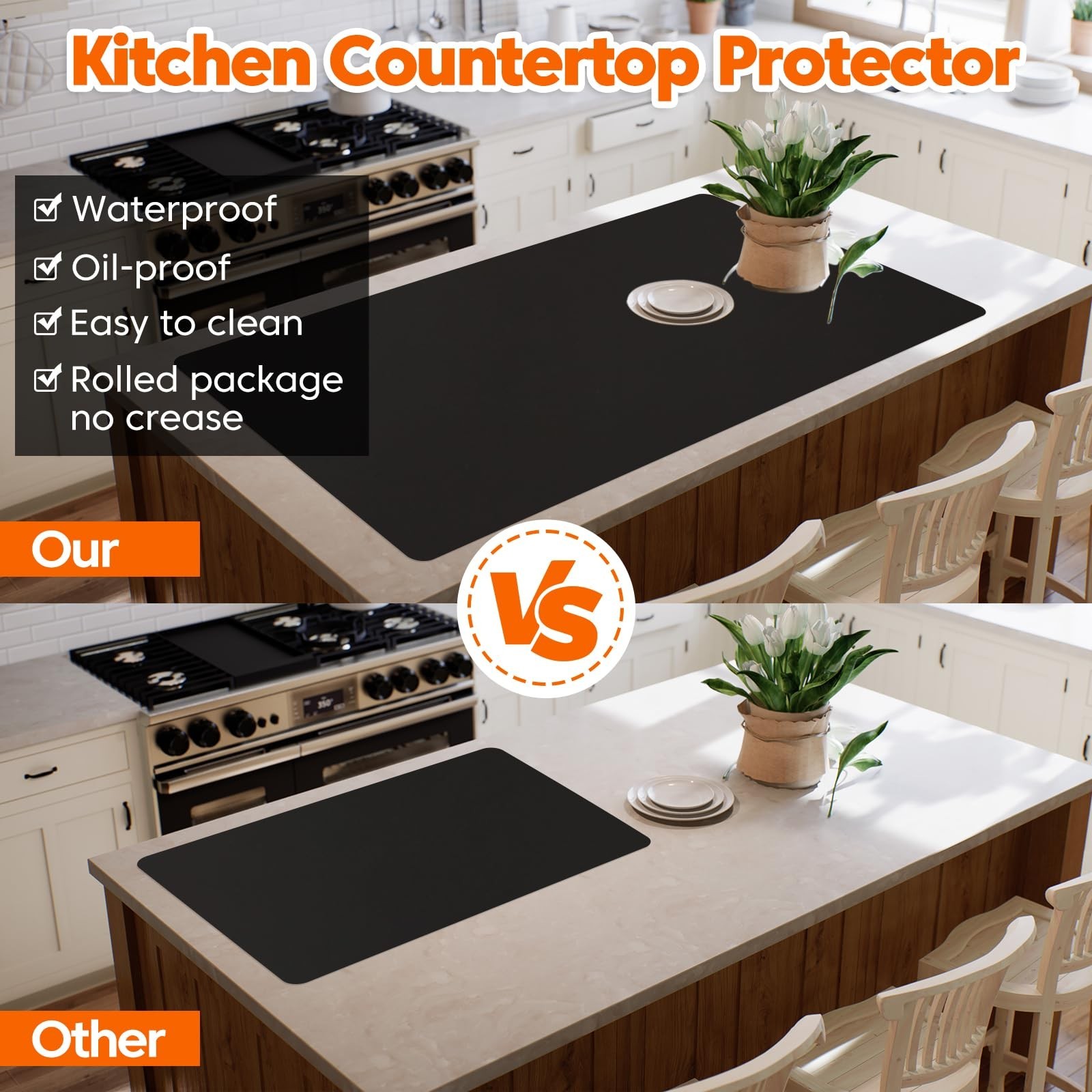 Large Silicone Mat, 72”x16” Heat Resistant Mats for Countertop, Cutt
