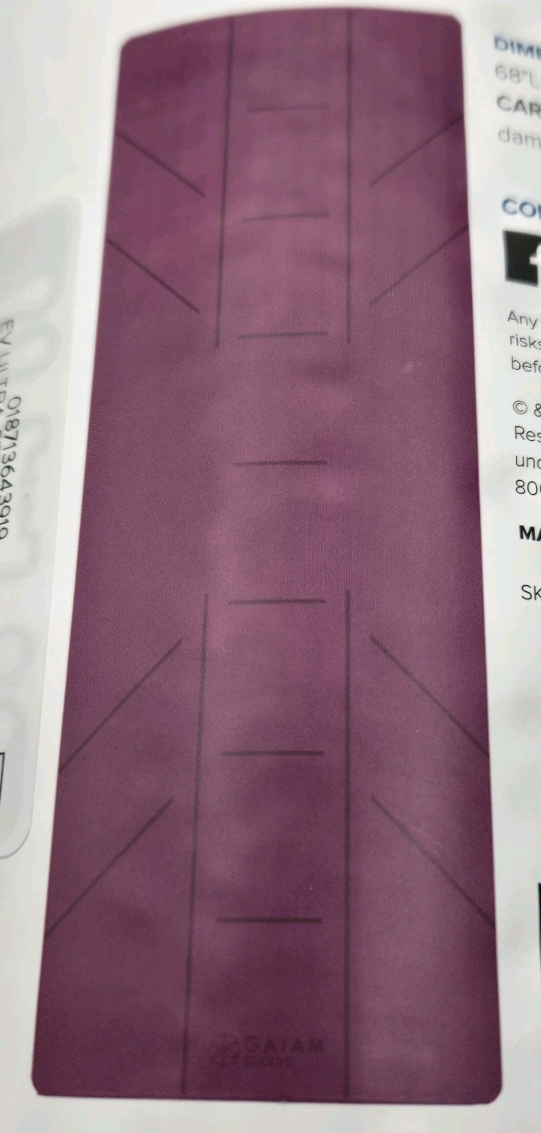 Ultra-Sticky Alignment Yoga Mat, Fuchsia, 6mm Thickness, Made from PVC-BRAND NEW