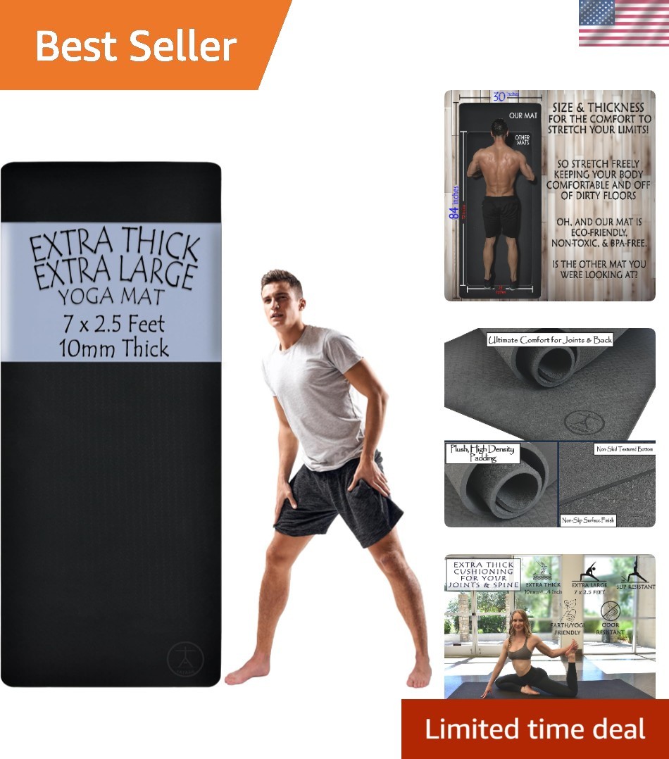 Extra Thick 10mm Yoga Mat – Ideal for Men & Women, Perfect for Any Practice