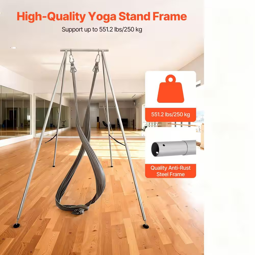 Yoga Stand Frame 9.6 Ft. Length Swing Stand, Max 551.2 Lbs. Load Triangular Stru