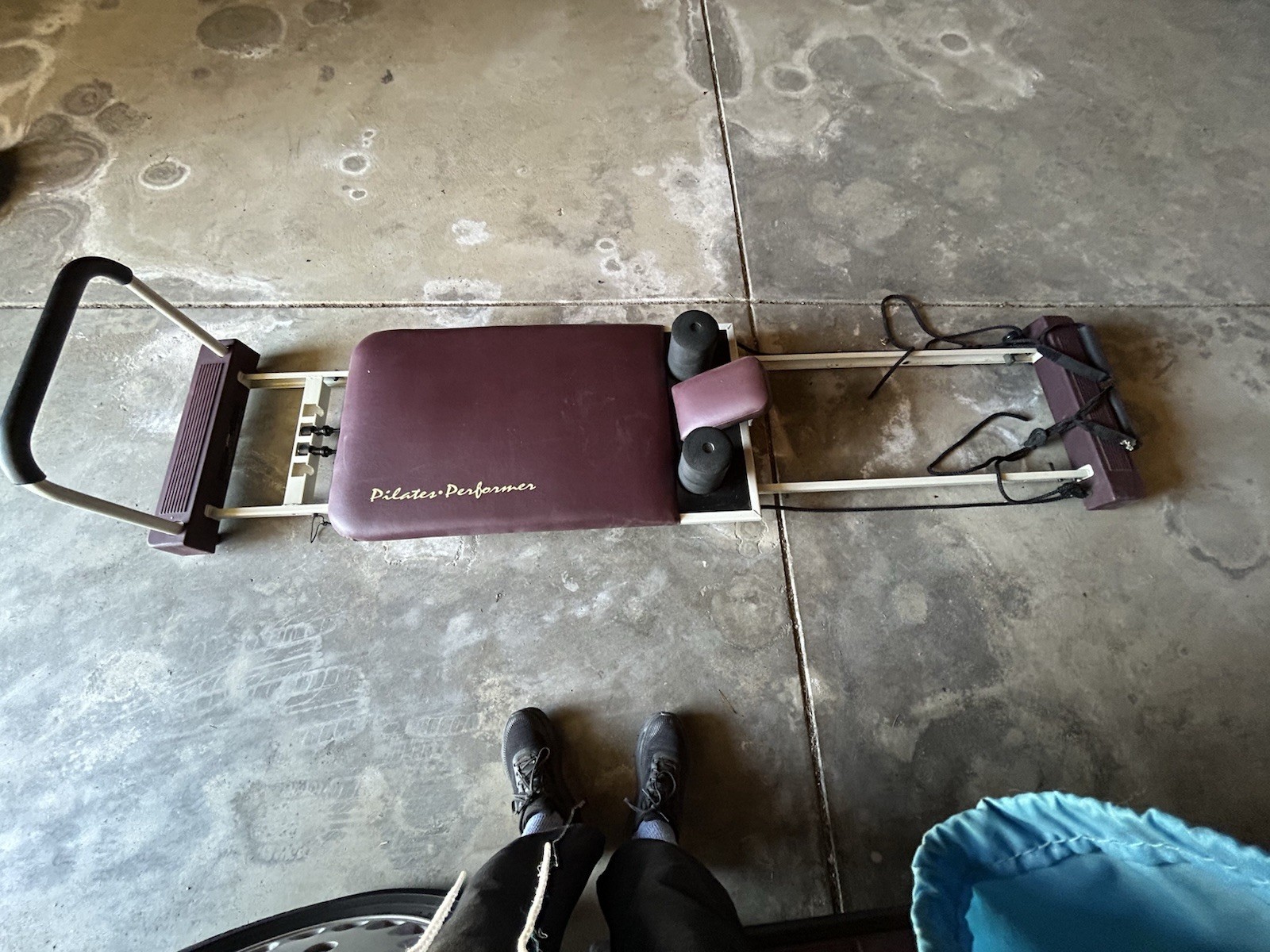 Pilates reformer machine for full-body core and flexibility training.