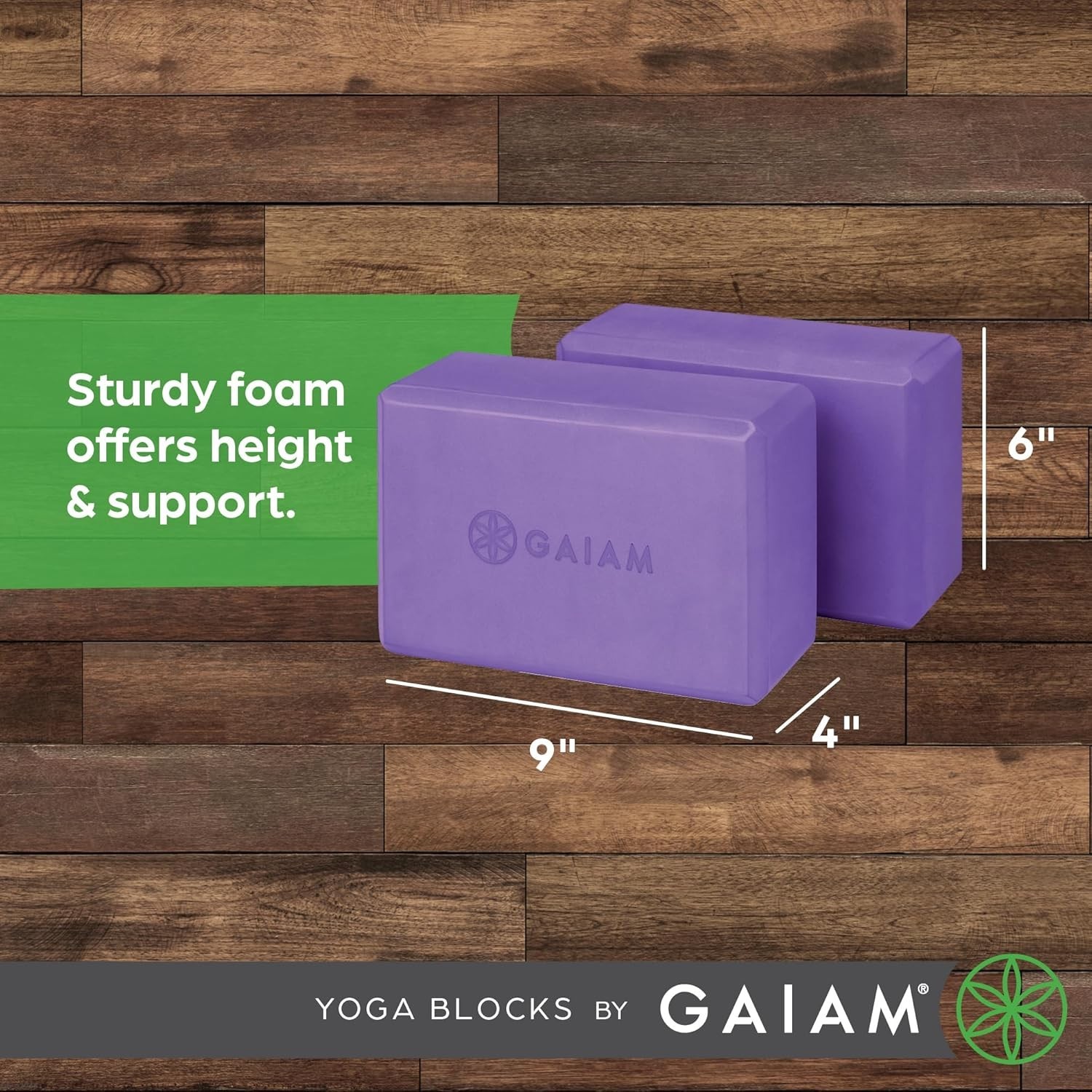 Gaiam Yoga Block – Supportive Latex-Free Eva Foam – Soft Non-Slip Surface with B