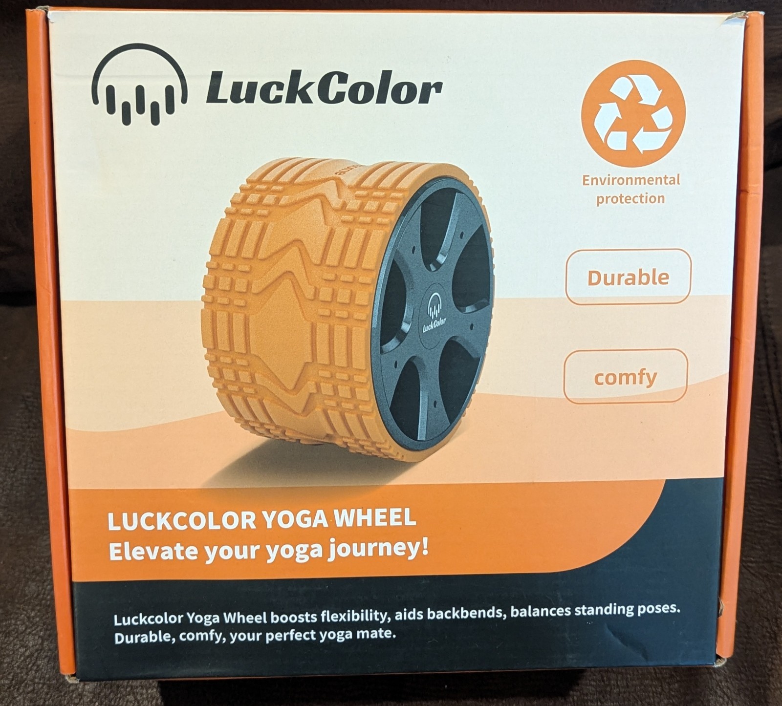 LuckColor Yoga Wheel Deep Tissue Back Roller for Stretching Flexibility Blue