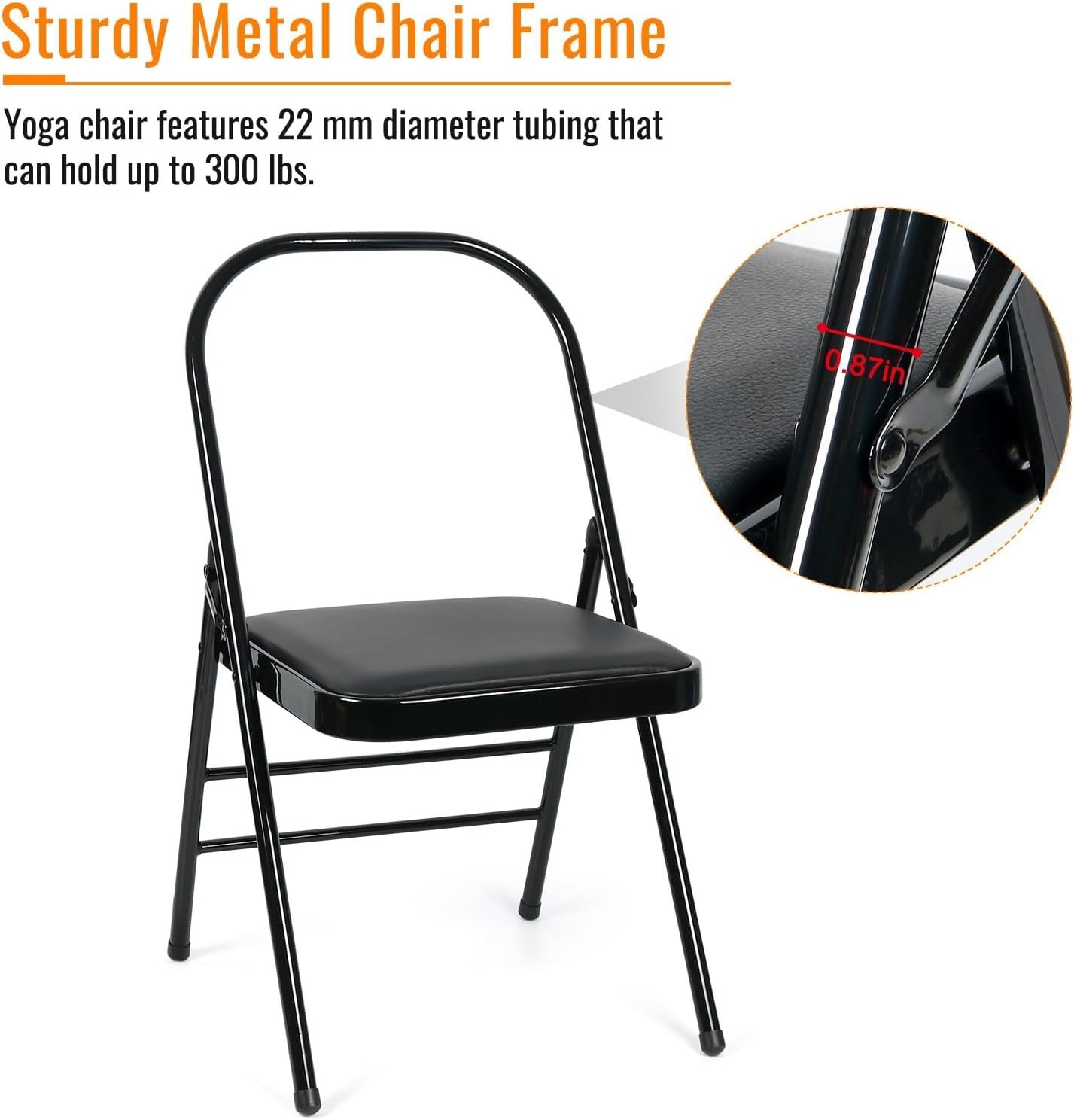 Yoga Auxiliary Chair – Backless, Relieve Neck & Back Pain, Abs & Core Trainin…