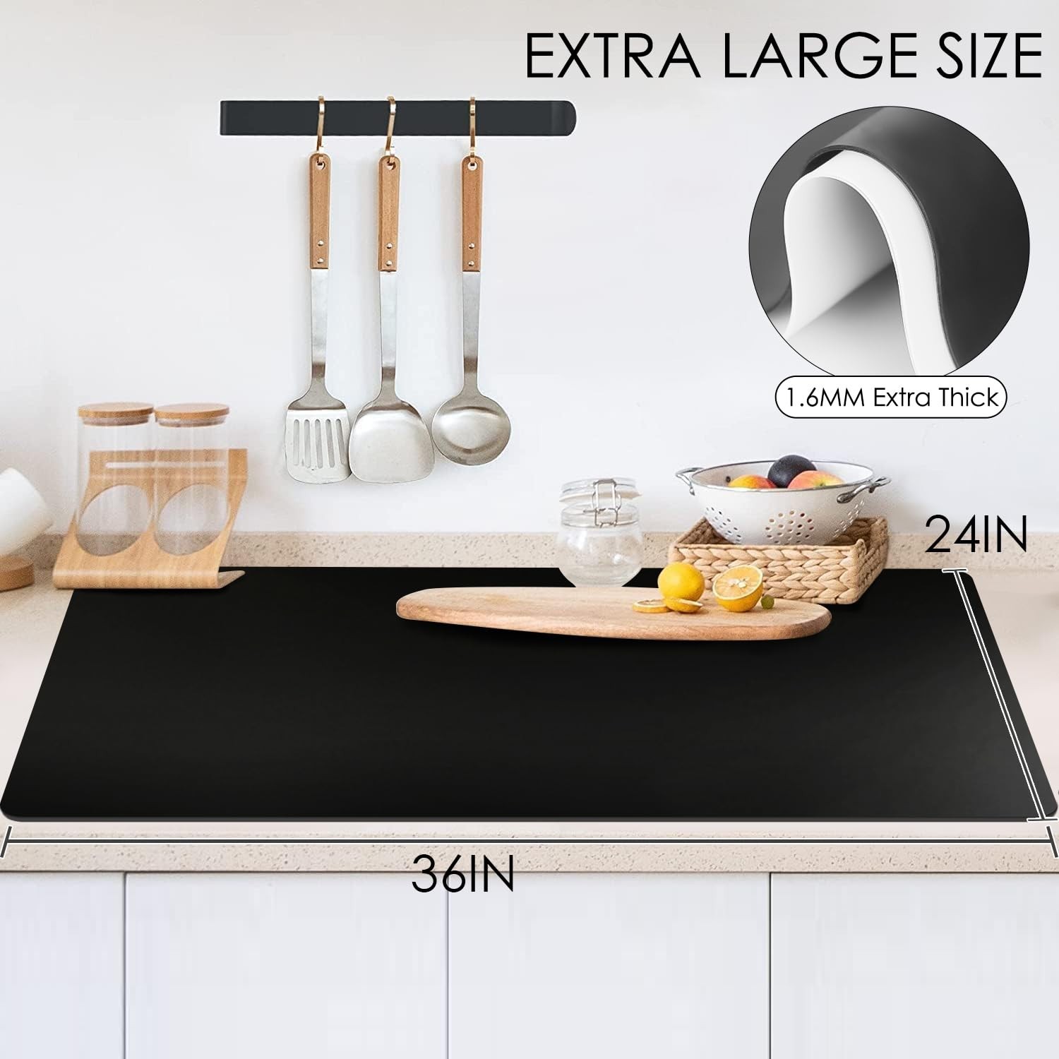 Extra Large Silicone Mat for Kitchen Counter 36&Prime; x 24&Prime; Silicone Table Mat for…