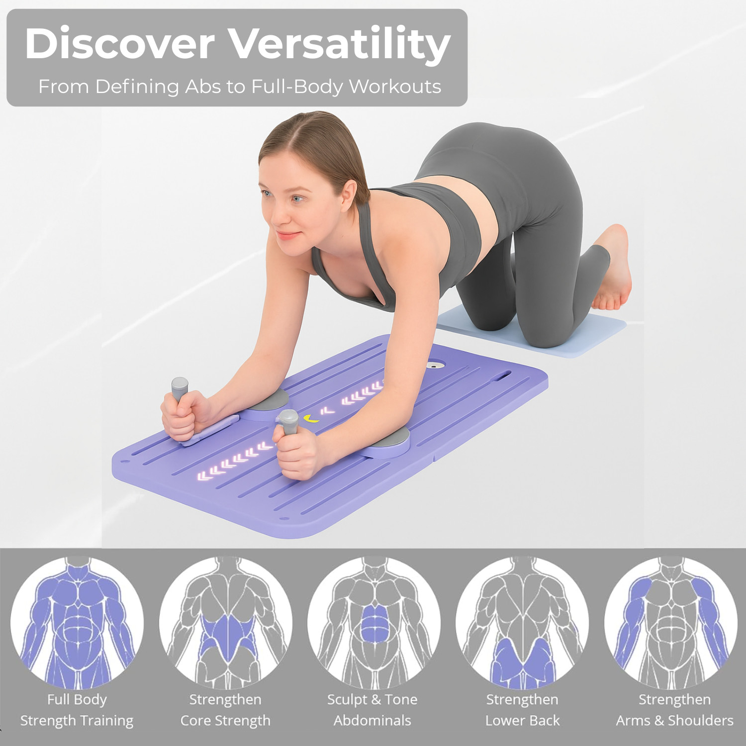Pilates Reformer Set, 5-in-1 Foldable Pilates Sliding Board for Home Gym