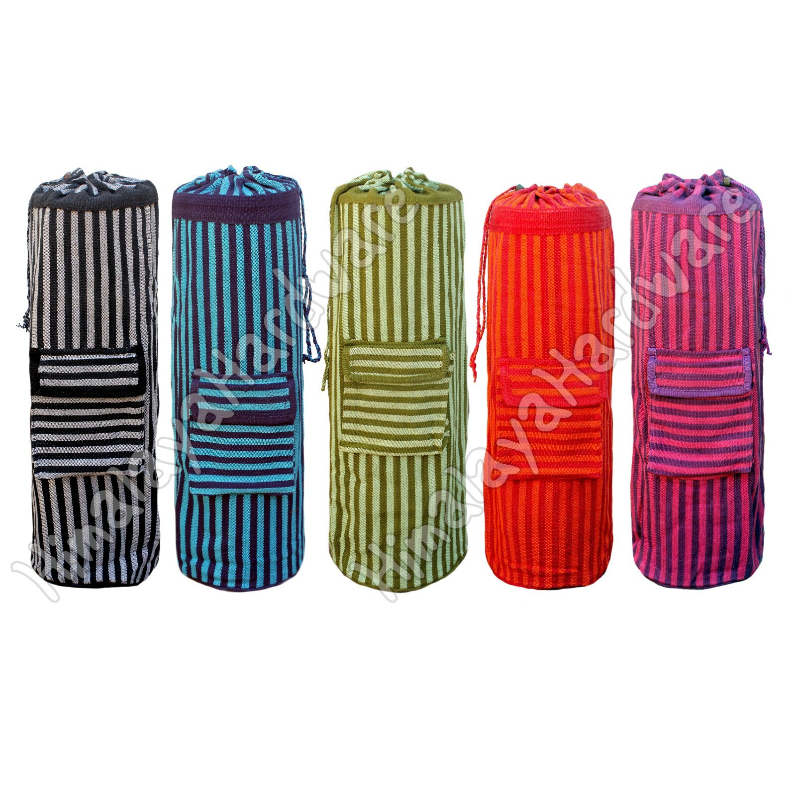 Cotton Yoga Mat Bag: black blue red green purple backpack sling carry duffle
