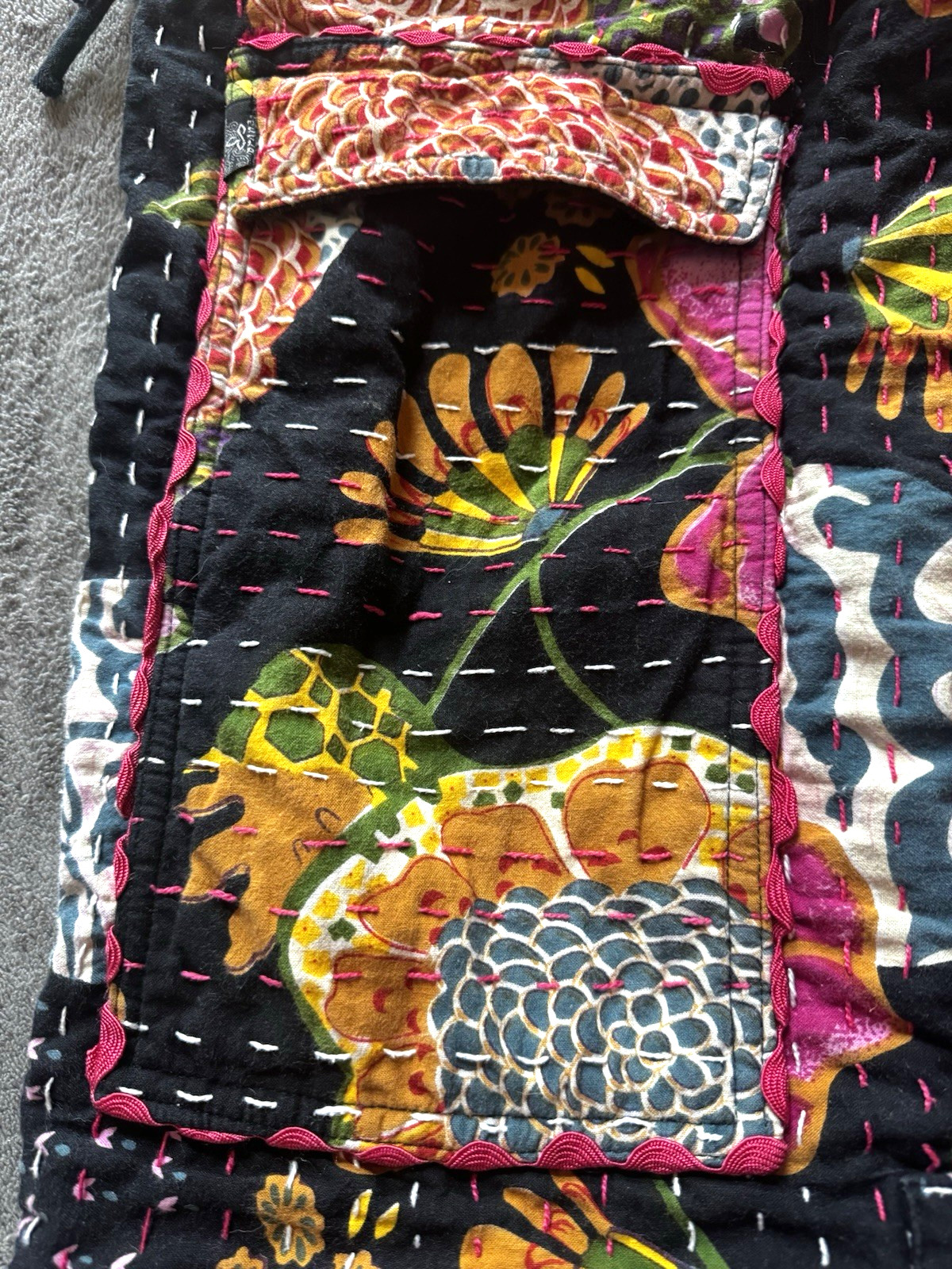 prAna Kantha Quilt Yoga Mat Holder Sling Bag Adjustable Strap Zip or Drawstring
