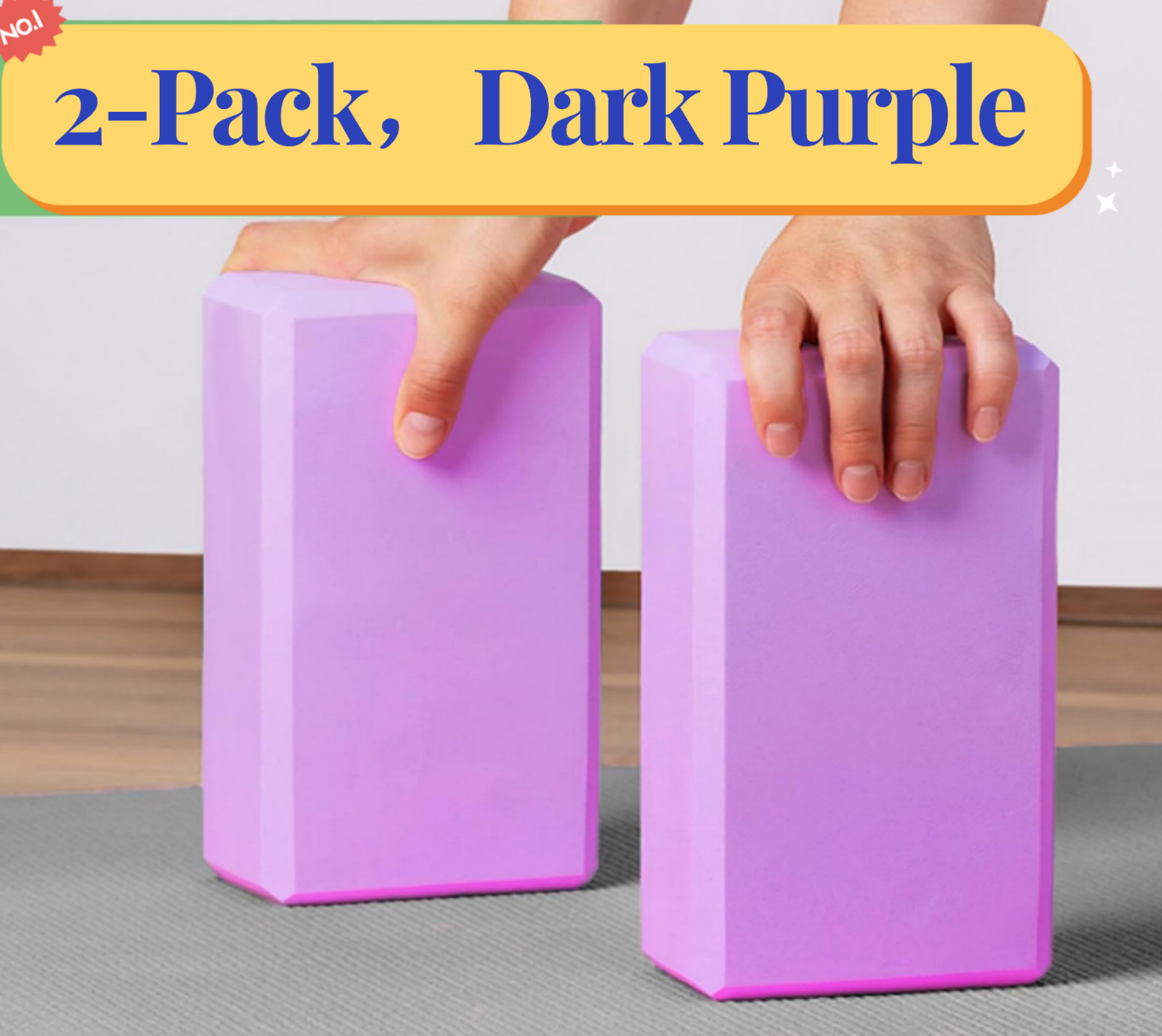 2pcs Yoga Blocks EVA Foam Exercise Brick Lightweight Odor Resistant for Home Gym