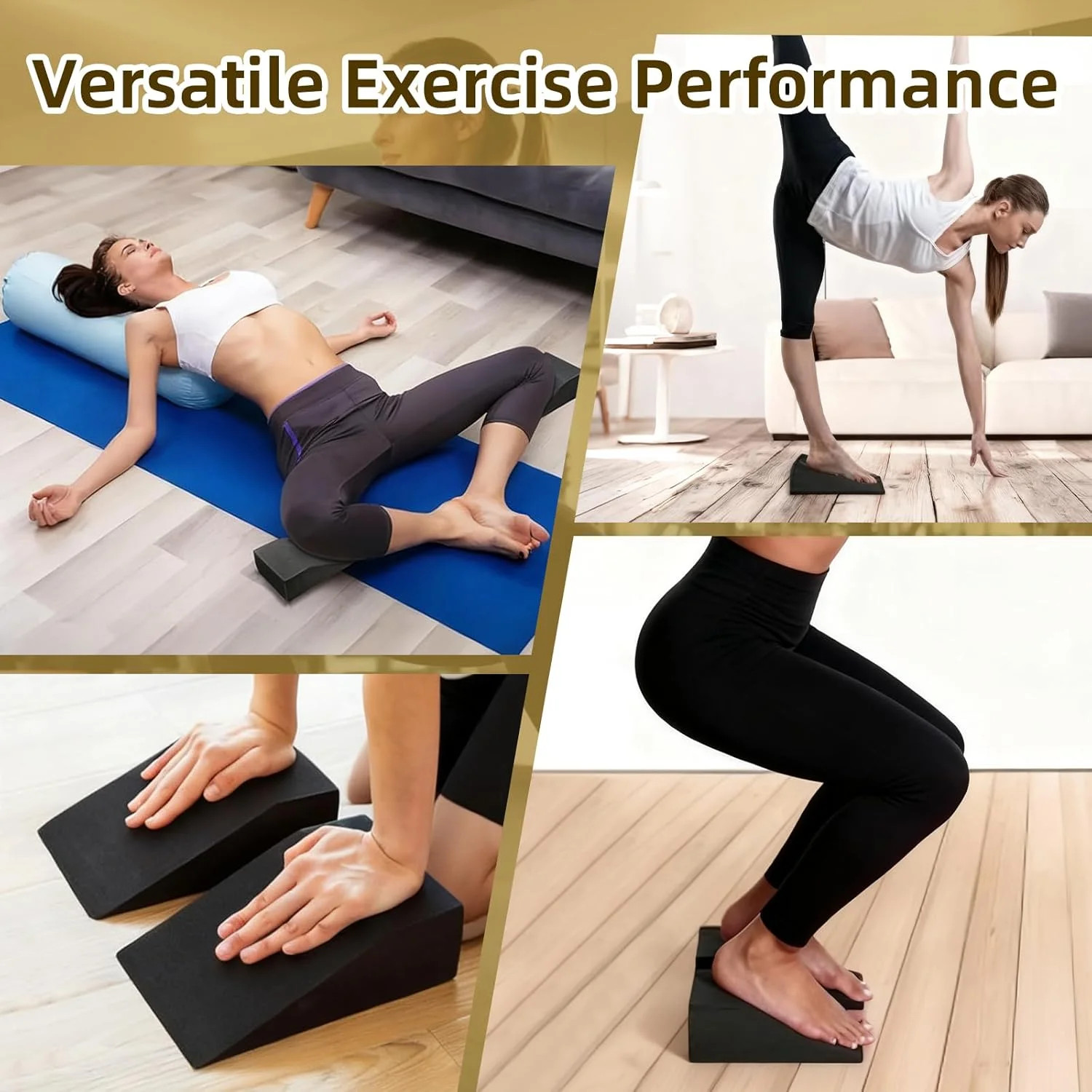 Squat Wedge Block Yoga Wedge Blocks 2 Pack, Yoga Foam Wedges Exercise Foot Wedge