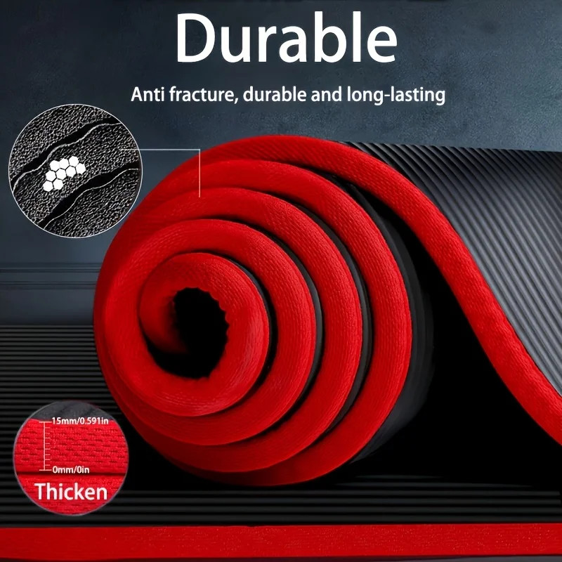 15Mm NBR Yoga Mat anti Slip Thickened Style for Beginners, Home Yoga Mat for Spo