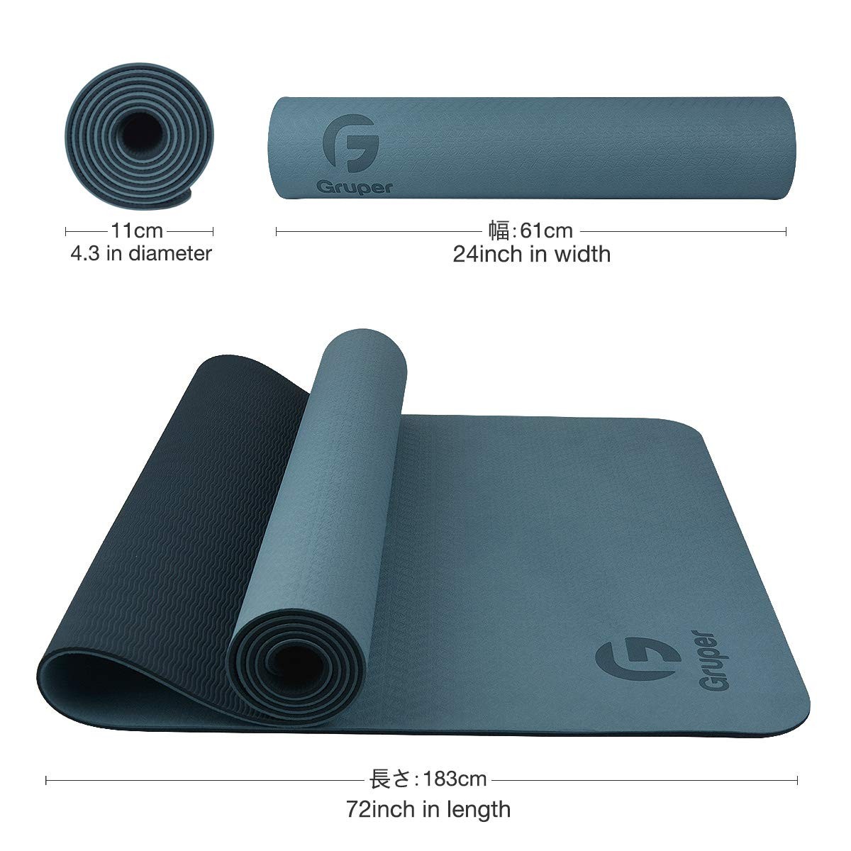 Yoga Mat Non Slip, Eco Friendly Fitness Exercise Mat with Carrying Strap,Pro …