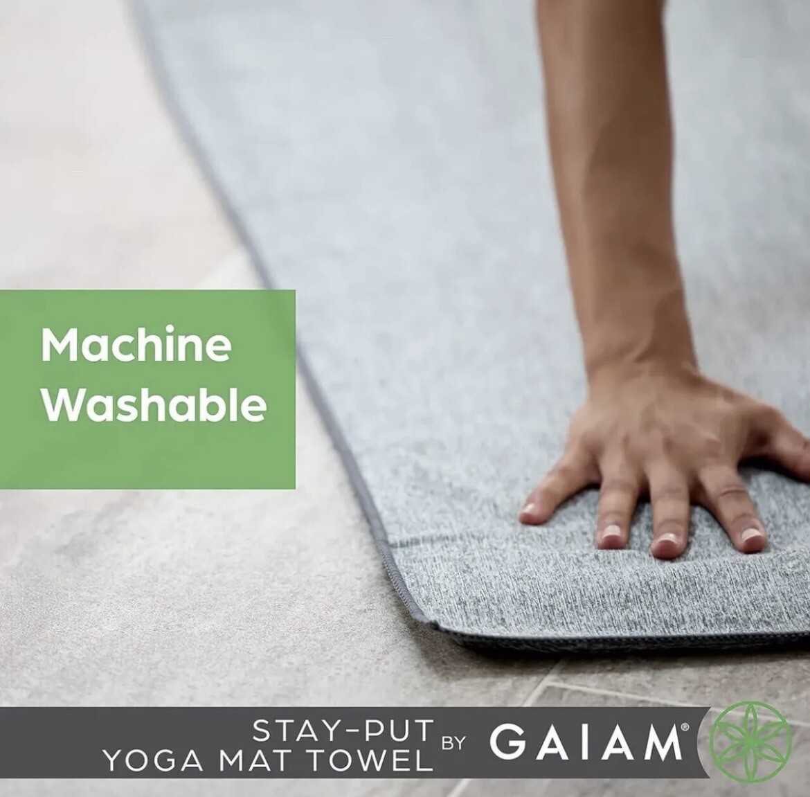 Gaiam Yoga Mat Towel Purple Full Size Microfiber Stay Dry Absorbent 26”x70” NEW