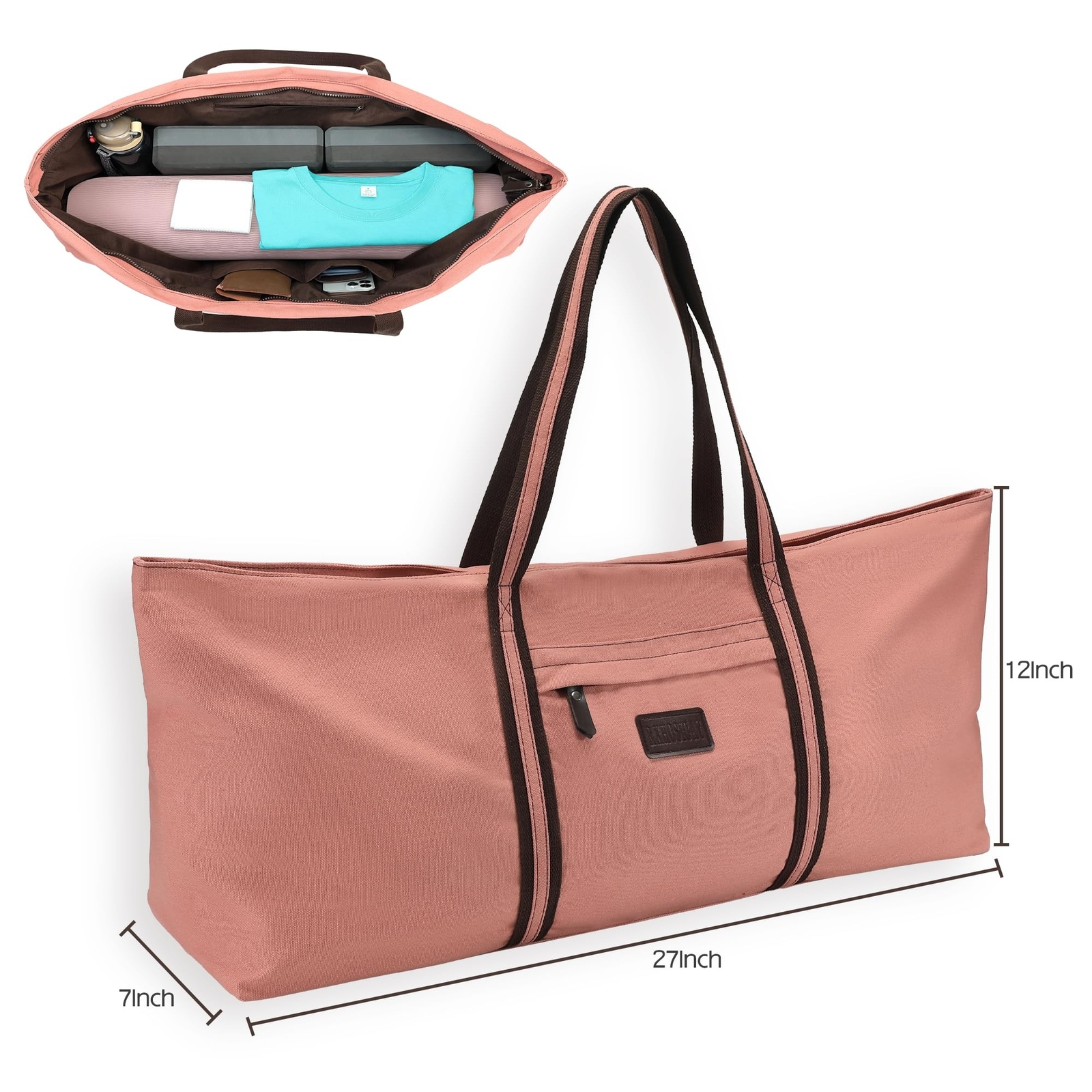 with Multi-Functional Storage Pockets Full-Zip Extra Large Yoga Mat Tote Bag …