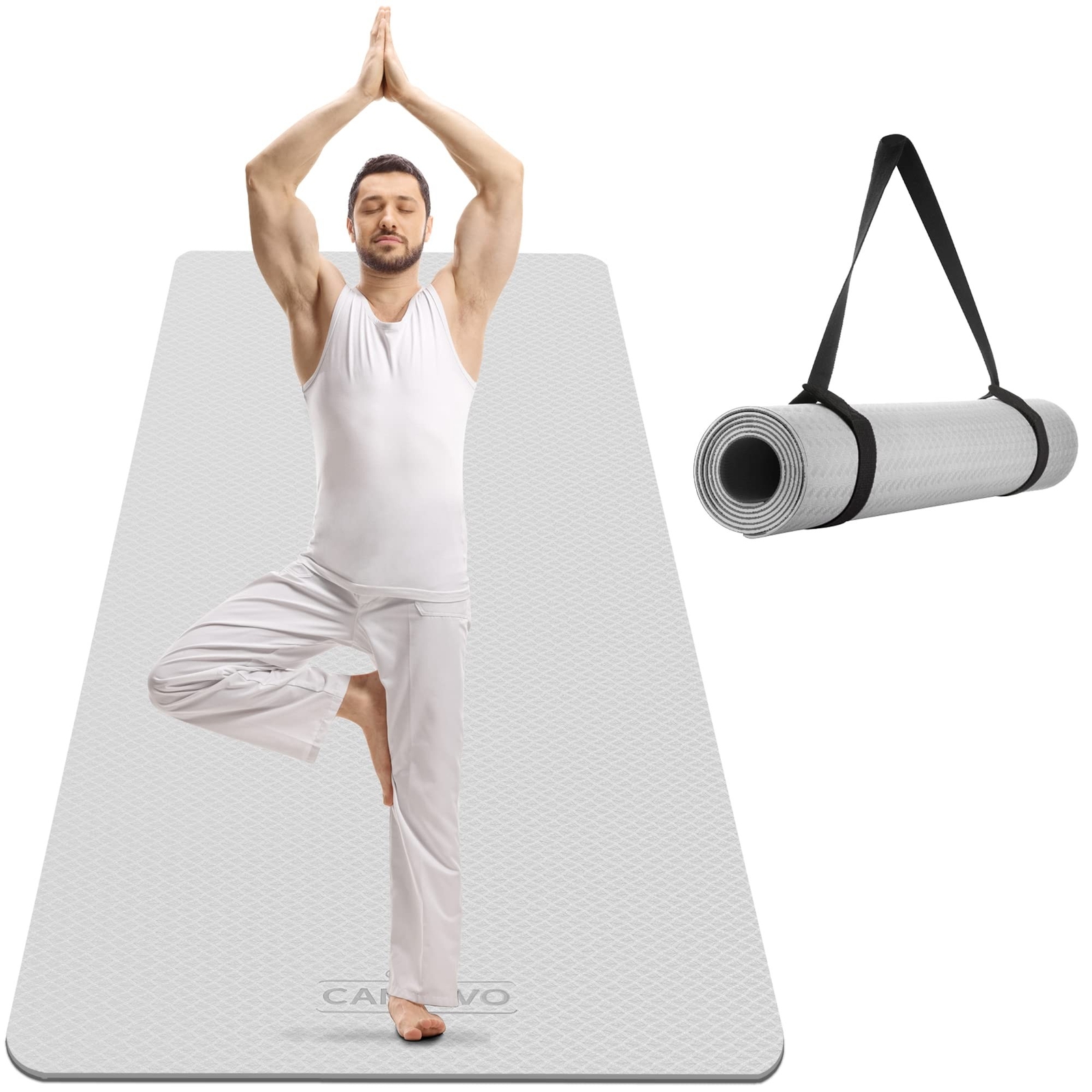 CAMBIVO Extra Wide Yoga Mat for Women and Men (72&Prime;x 32&Prime;x 1/4&Prime;), Eco-Friendly …