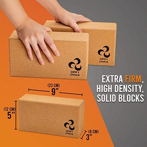 Yoga Straps 8FT Cork Blocks 2 Pack Stretch Flexibility Pilates Gym Workout