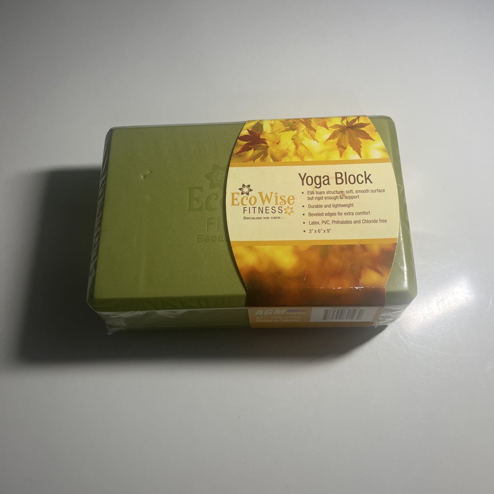 Ecowise Fitness New Green YOGA BLOCK 3” x 6&Prime; x 9&Prime;