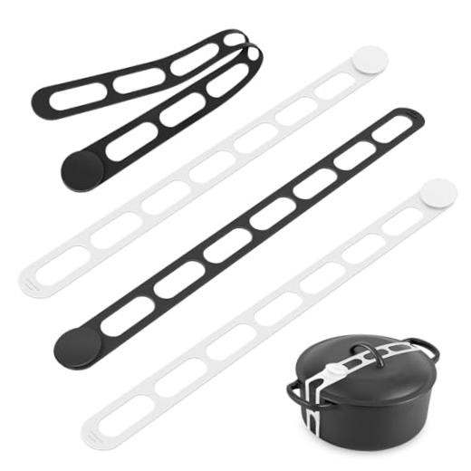 Set of 4 Silicone Straps – 21&Prime; Lid Strap – Self-Locking