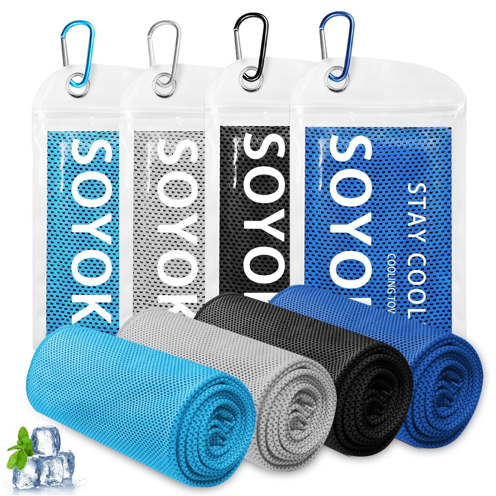 4 Packs Cooling Towel, 40&Prime; x 12&Prime; Microfiber Cooling Towels for Neck and Face,…