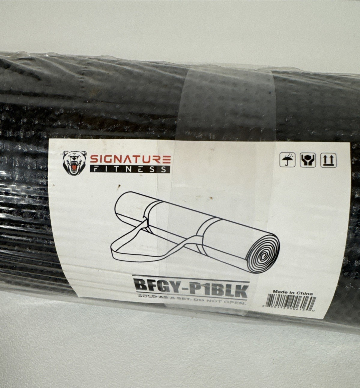 Fitvids 1/4” High Density Thick Non Slip Workout Yoga Mat and Carry Strap, Black