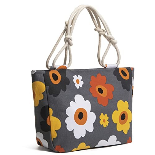 Large Tote Handbag,Women Beautiful Flower Bag, Canvas Shoulder Bags for Lady&rsquo;s