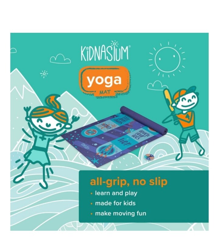 Kidnasium Kids Yoga Mat – 60” x 24” Yoga Mat for Kids Oriented 3mm Thick