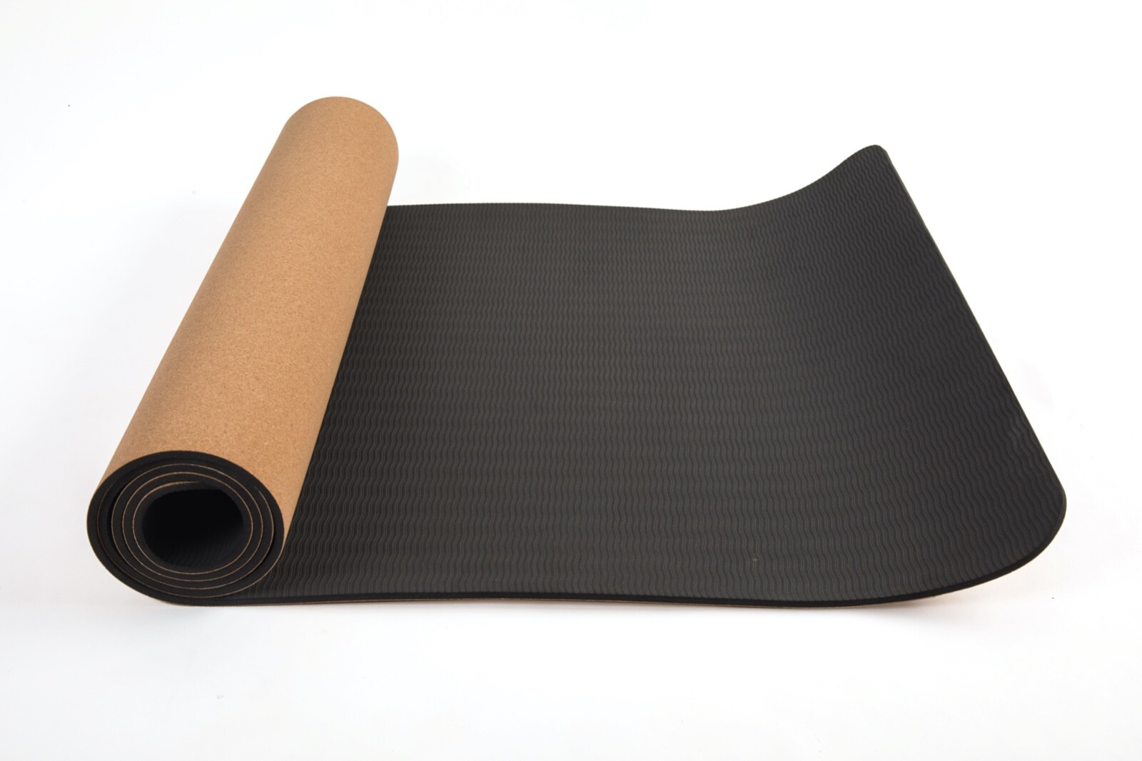 Double sided Cork Yoga Mats Exercise Mat Made of Cork and TPE Mixed Material