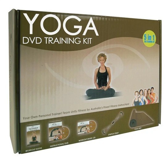 Yoga DVD training kit – Exercise Mat, Stretching Strap & Book Included