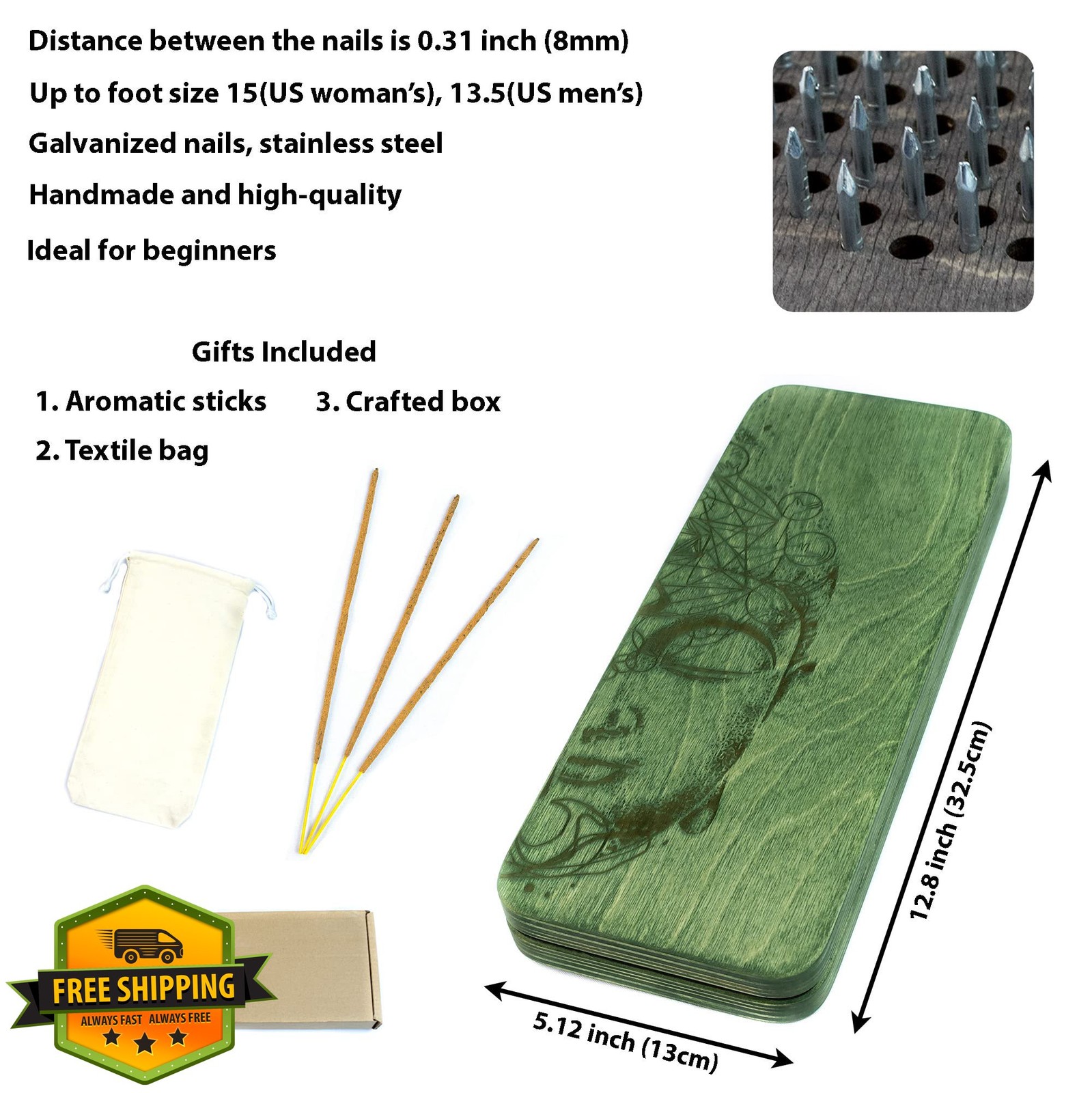 HandCraftoria sadhu board galvanic nails 8mm