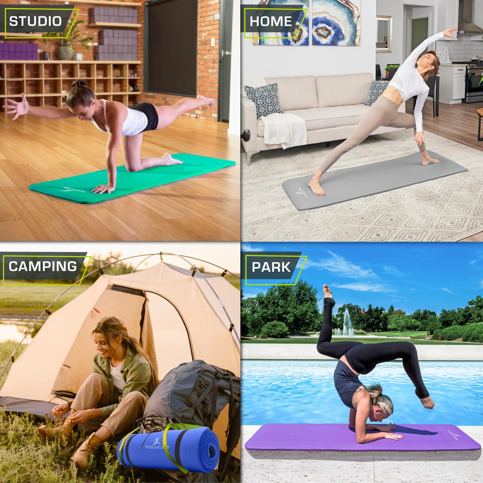 ProsourceFit Extra Thick Yoga and Pilates Mat ½” (13mm), 71-inch 1/2&Prime;, Grey