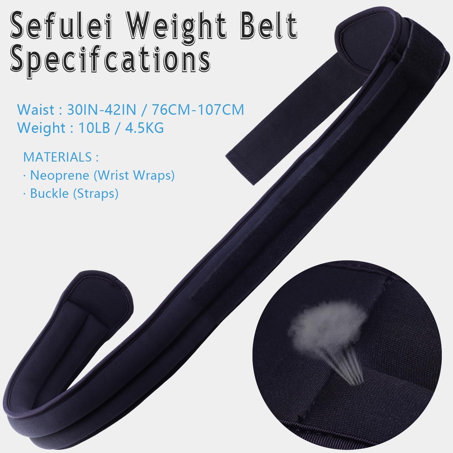 Weighted Belt 30&Prime;-42&Prime;Adjustable Sport Fitness Belt for Abs Strengthening Work…