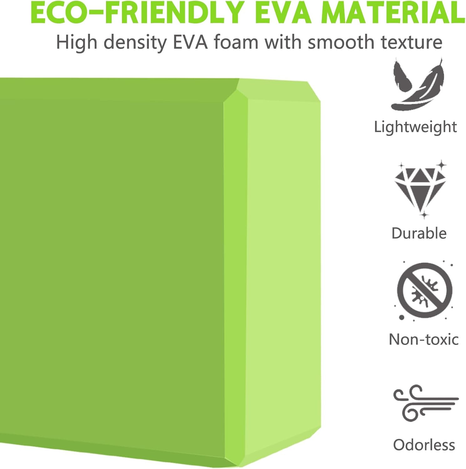 9&Prime;x6&Prime;x3&Prime; Yoga Blocks, Soft Non-Slip Surface Premium Foam Blocks, Supportive, Lig