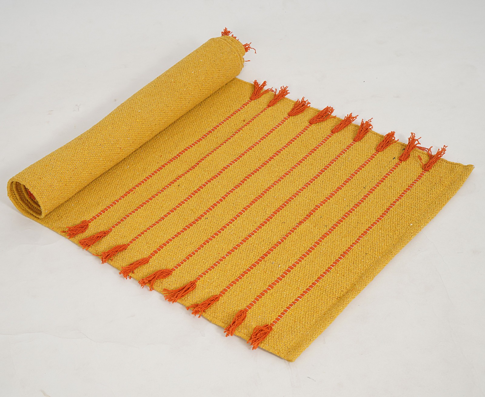 Yoga Mat and Sound Bath Meditation Rug: 100% Cotton, Non-Toxic, Handmade