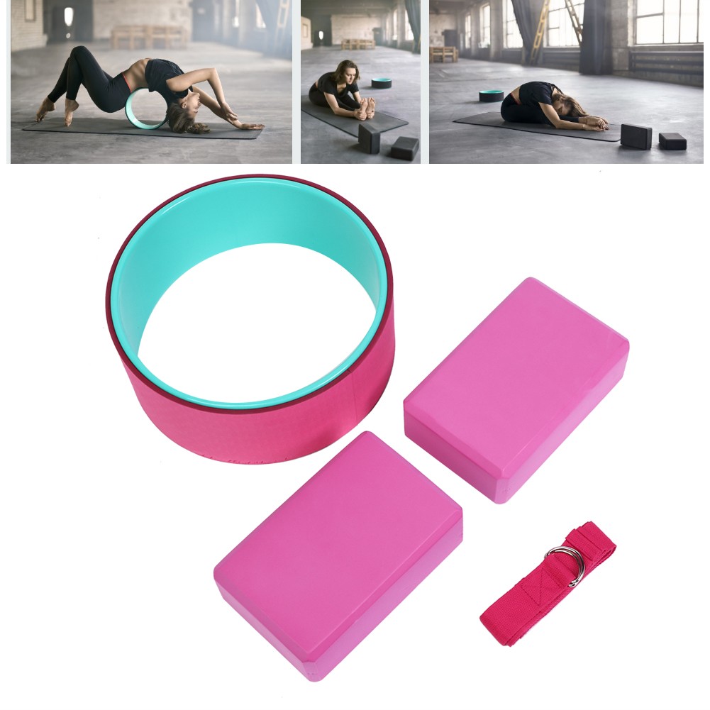 4pcs Yoga Wheel For Back Pain Stretching Fitness Set Easy To Use