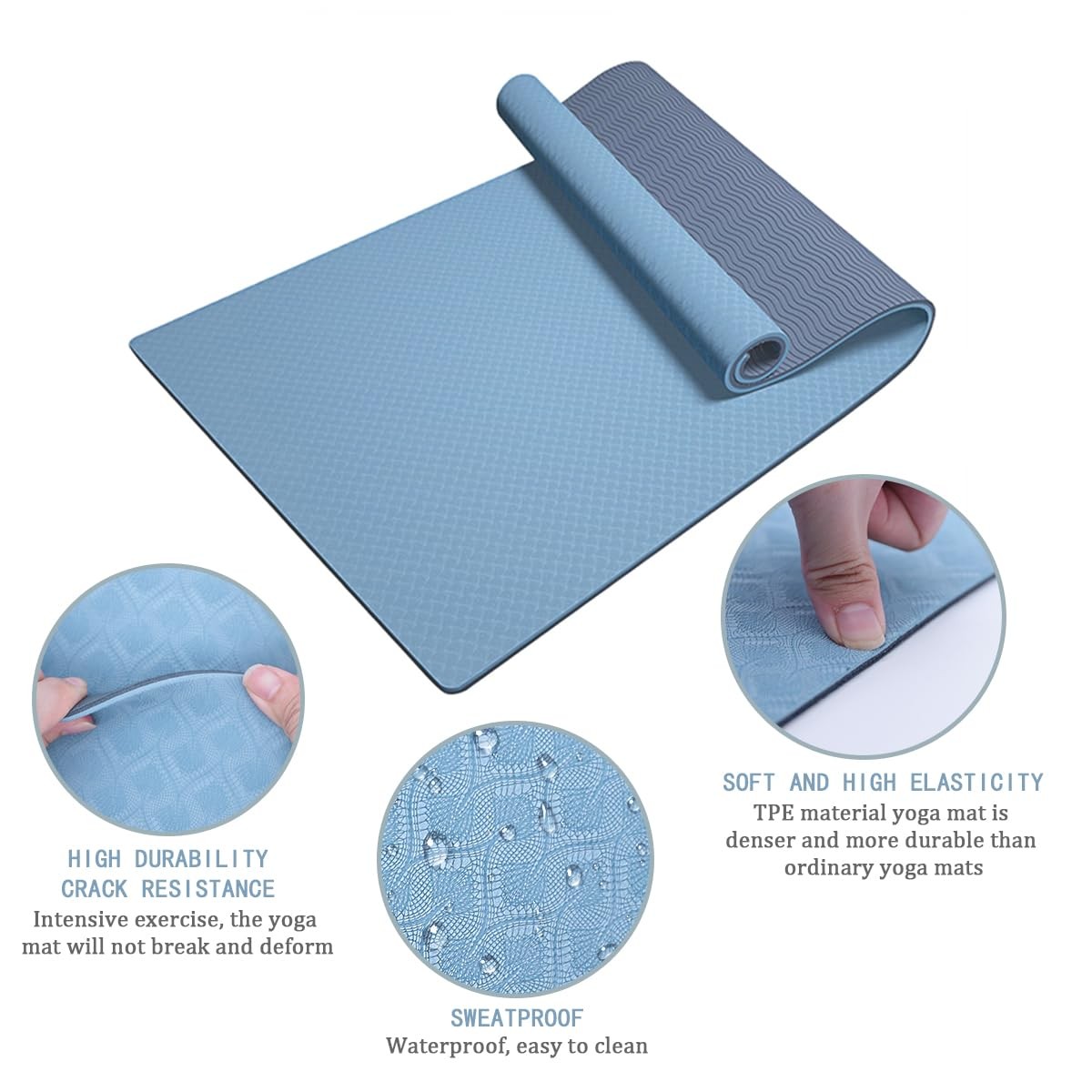 Non Slip Yoga Mat, Eco Friendly Fitness Exercise Mat with Carrying Strap & Ba…