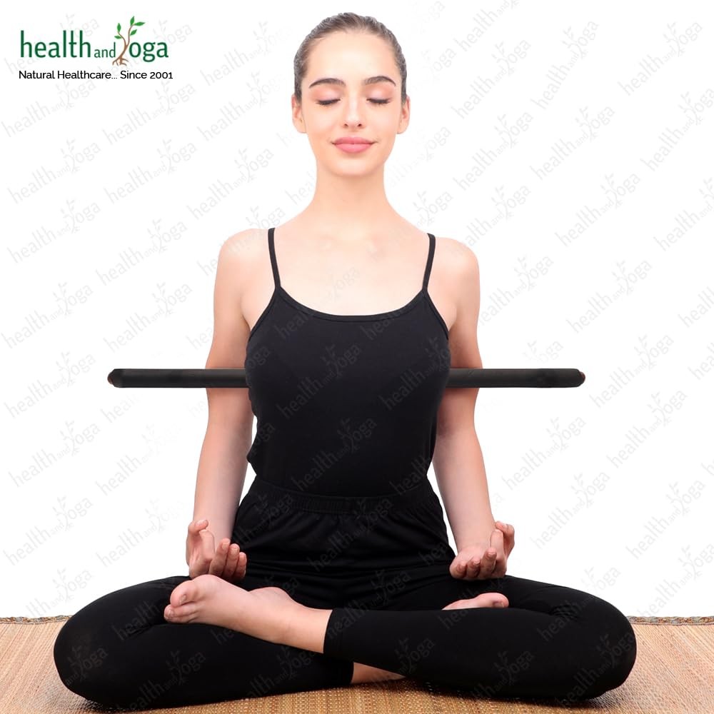 HealthAndYoga™ StretchNHeal Multipurpose Wooden Pranayama Stick with Padded C…