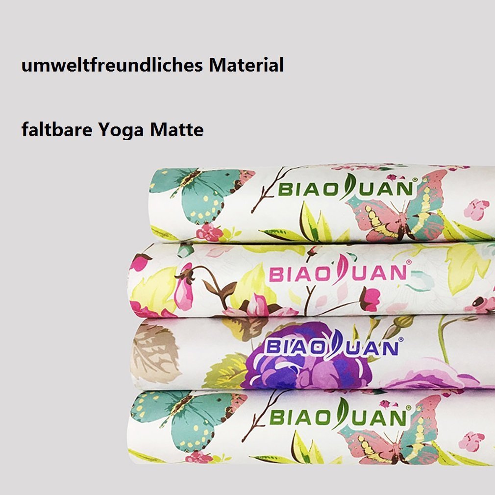 Mandala Print Yoga Mat Bag 1.5mm Thin Soft Chakra Foldable Non Slip Gym