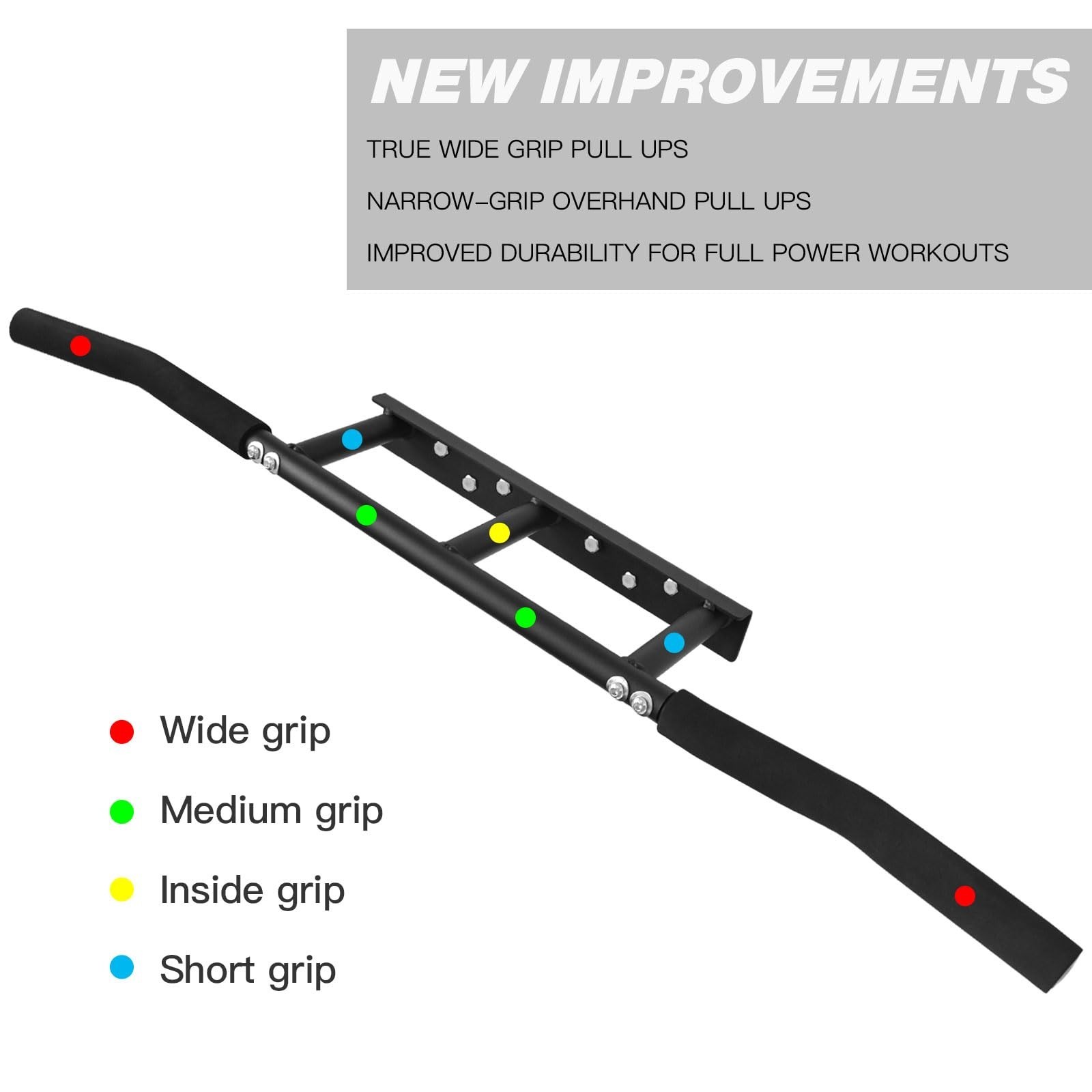 ATENTO Pull Up Bar, Chin Up Bars Ceiling Mount, Workout for Home Gym, Beam, C…