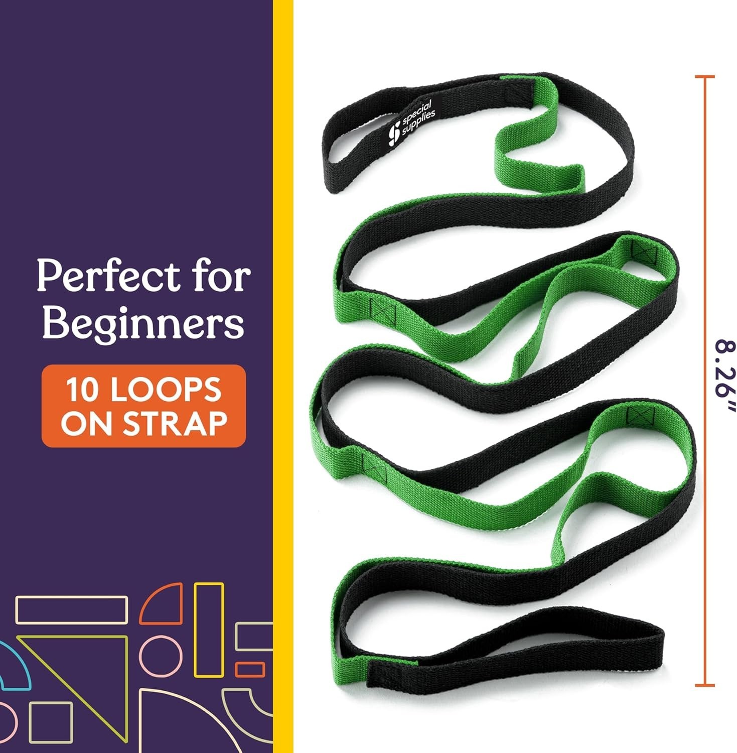 Deep Stretch Yoga Strap with Multiple Loops for Adults Home Workout Equipment