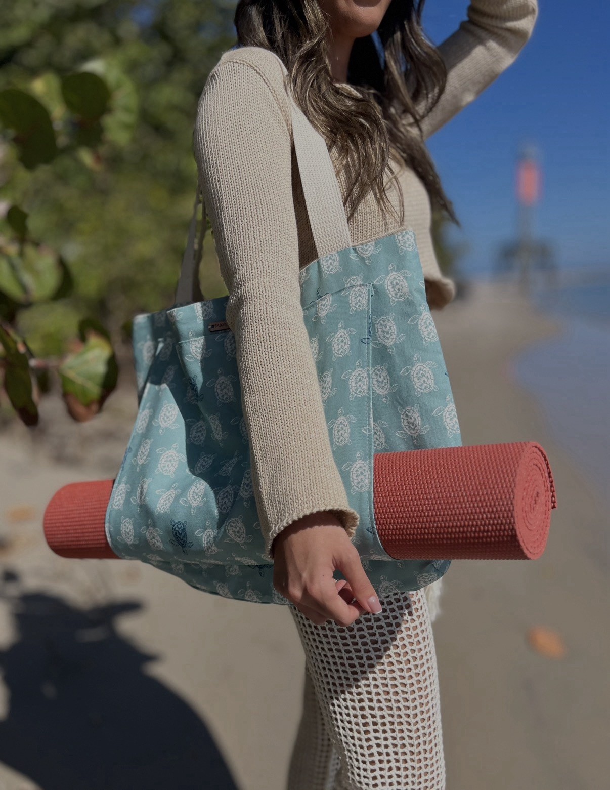 Puka Maui Yoga Sea Turtle Tote Bag New With Tags!!!